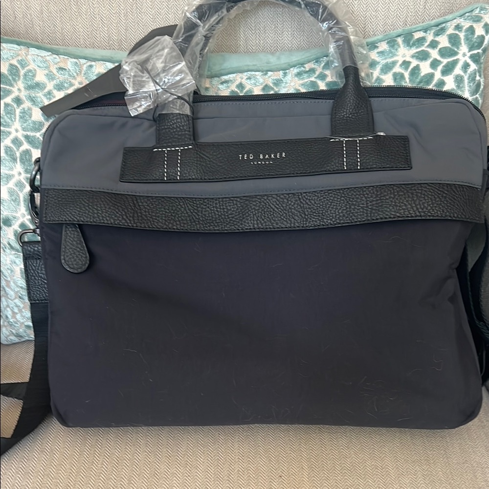 Ted Baker Black and Gray Laptop Bag with Modern Design